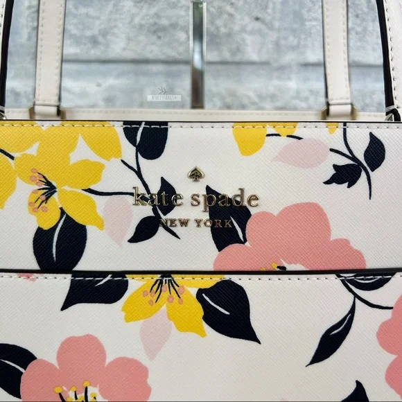 Kate Spade Lily Blooms Large Laptop Tote Shoulder Bag - Picture 2 of 11